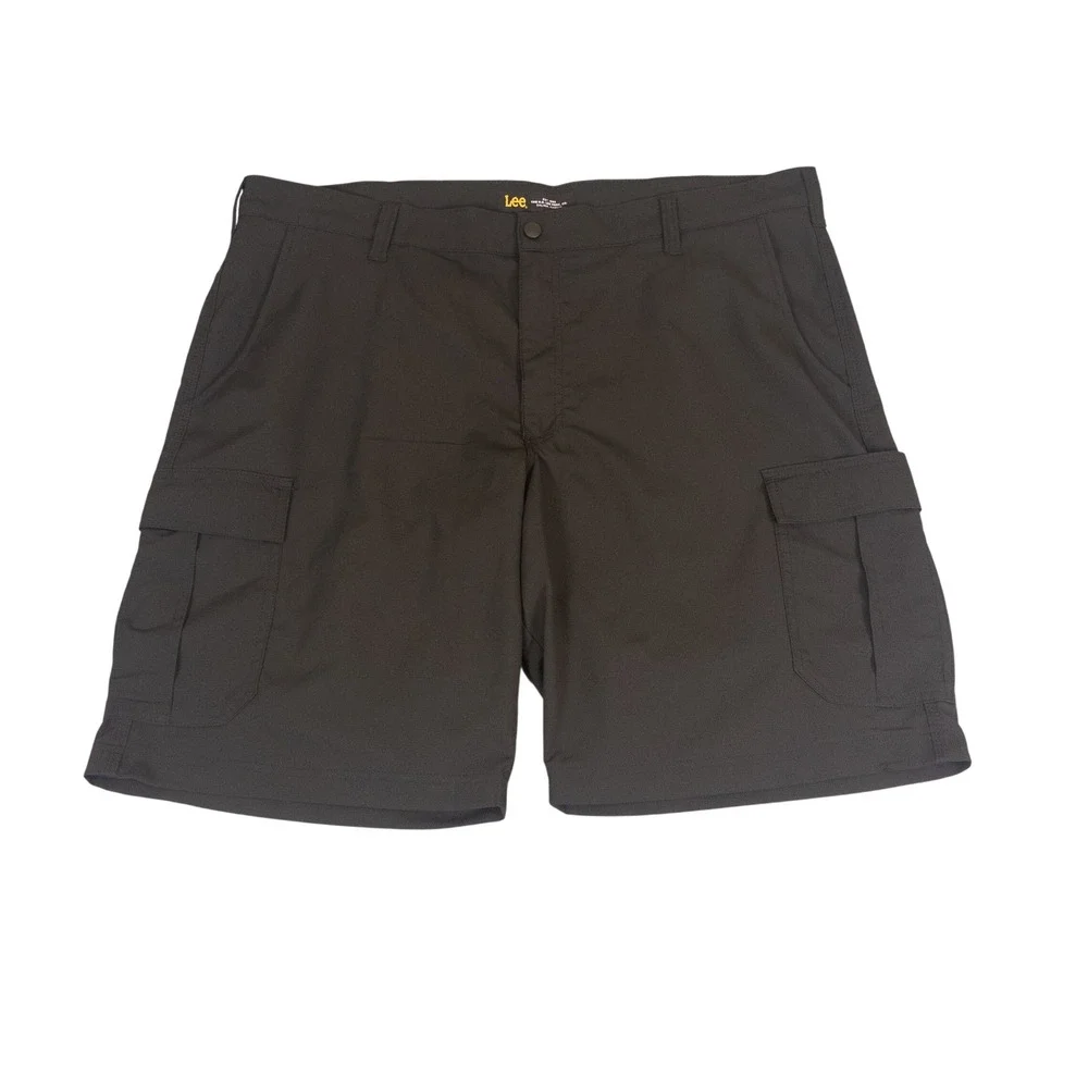 Lee Mens Black Cargo Shorts Size 42 Solid Casual Outdoor Utility Pockets